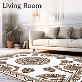 Vintage Medallion Interlocking Heritage Tapestry Art(Brown)