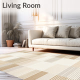 Contemporary With Geometric Chevron Design(Beige)