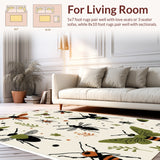Ultra Soft Area Rug, Non Slip, Stain Resistant, Washable Area Rugs for Living Room, Bedroom, Nature-Inspired Stain-Resistant Bedroom Carpet(Ivory)