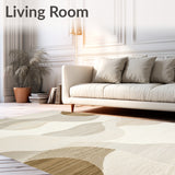 Chic Long Runner with Abstract Design for Contemporary Spaces(Beige)