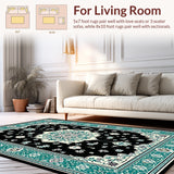 Geometric Black and Teal Motif(Black)