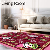 Holiday Lantern Parade with Jolly Gnomes and Spruce Branch Flourishes(Red)