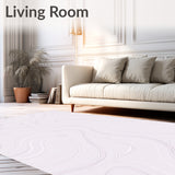 Zen Marble Ripple Tranquil Wave Elegant Decorative (White)