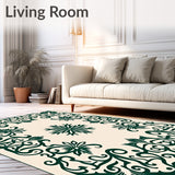 Art Nouveau Scrollwork with Stylized Floral Symmetry(Beige)