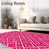 Crisscross Lattice Motif with Yuletide Iconography(Pink)