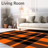 Buffalo Checkered Tartan with Bold Contrast Plaid Design(Orange)