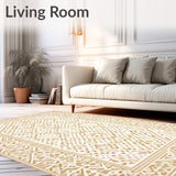 Beige Ivory Abstract Diamond Area(Beige)