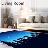 Enchanted Evergreen Forest Night Sky Accent(Blue)