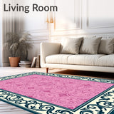 Vintage Damask Scrollwork Tapestry Design with Classical Motifs(Pink)