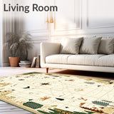 Beige Camper Journey with Vintage Map Elements and Woodland Creature Accents(Beige)