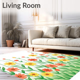 Botanical Meadow Blooms with Whimsical Leafy Accents (Yellow)