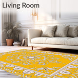 Classic Ornamental Vinework with Weathered Boho Details(Yellow)