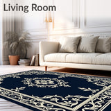 Botanical Arabesque Motif Featuring Stylized Vines(Black)