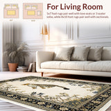 Ultra Soft Area Rug, Non Slip, Stain Resistant, Washable Area Rugs for Living Room, Bedroom, Wildlife Cheetah Animal Area Rug(Beige)