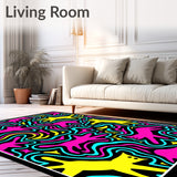 Retro Pop Art Cat Carnival Vibrant Feline Silhouettes with Festive Light Trails(Pink)