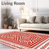 Nordic Motif with Interwoven Zigzag Flow(Red)