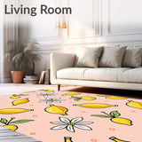 Citrus Blossom Featuring Stylized Lemon Motifs and Abstract Floral Accents (Yellow)