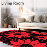 Poinsettia Bloom Tapestry with Ornamental Leaf Accents(Red)