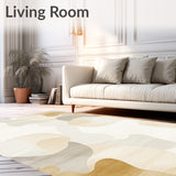 Beige & Ivory Abstract Art Non Slip Home Decor(Beige)