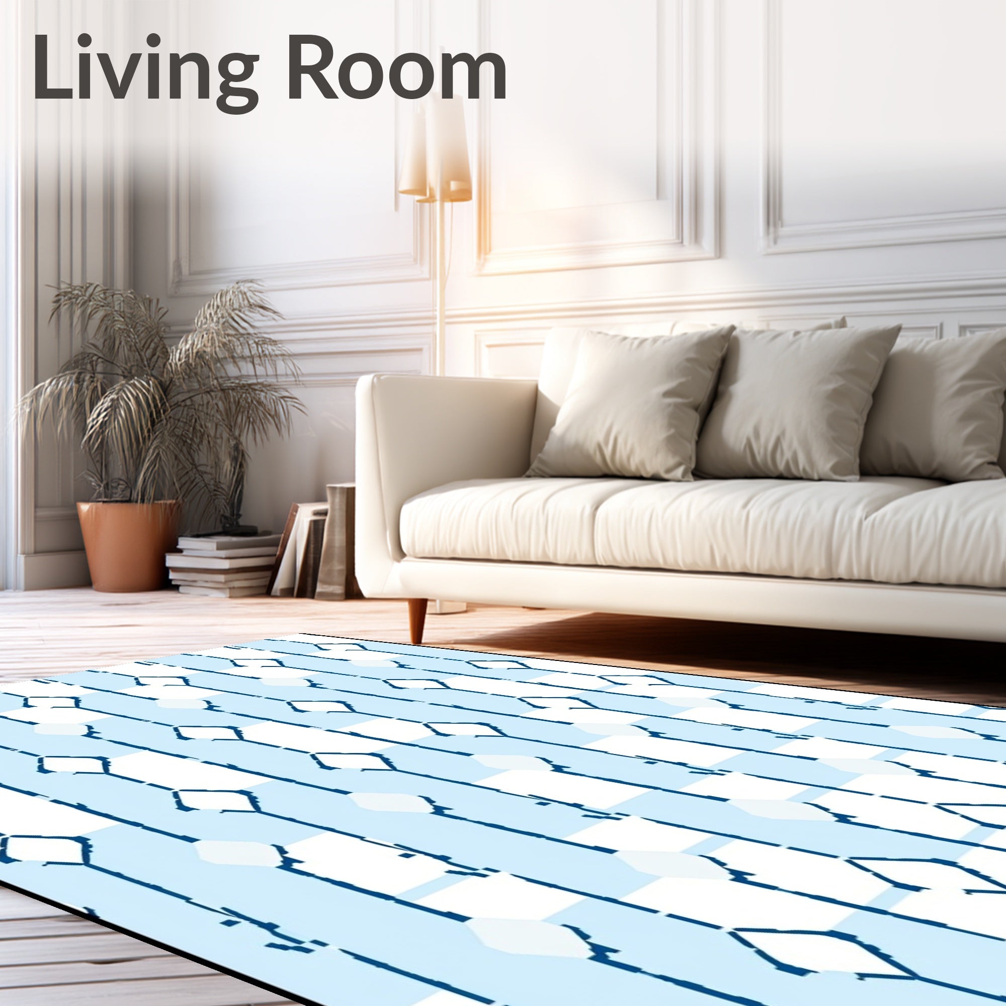 Honeycomb Hexagonal Grid with Modern Minimalist Styling (Blue) - ODIKA