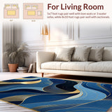 Sophisticated Gold Accented Swirl Design(Blue)