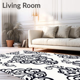 Damask Floral Vine Motif with Classical European Elegance (Black)