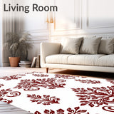 Artisan Foliage Damask with Symmetrical Nature Inspired Flourishes(White)