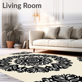 Abstract Floral Burst with Stylized Petals and Radiating Symmetry(Black)