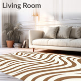 Waves of Serenity Undulating Stripes Fluid Artistic (Brown)