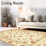 Floral Runner Beige Indoor Entrance Mat with Design(Beige)