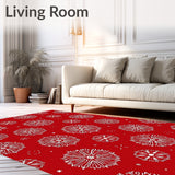 Festive Snowflake Holiday Celebration Decorative Accent Throw(Red)