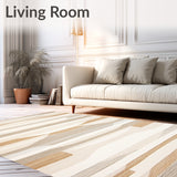 Handwoven with Beige Chevron Stripes and Linear(Beige)