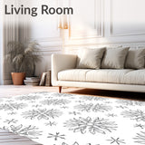 Crystalline Snowflake Holiday Festive Decorative Floor(Gray)
