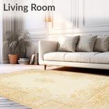 Heritage Collection Area With Antiqued Ornamental Design(Beige)