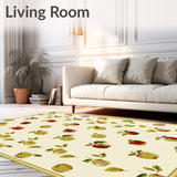 Harvest Apple Accent Non Slip Bedside Mat Machine(Beige)