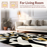 Contemporary Geometric Artistic Black & Gold Flair(Black)