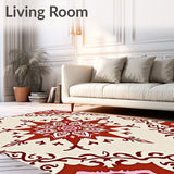 Boho Mosaic Medallion with Ornamental Vine Accents(Brown)