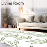 Modern Interlocking Leaf Design with Subtle Floral Embellishments (Green)