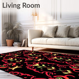 Holiday Chime Motif Half Moon Featuring Delicate Ribbon Flourishes(Black)