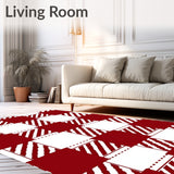 Festive Holiday Welcome Layered Buffalo Plaid Doormat(Red)
