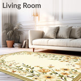 Boho Floral Entrance Runner Non Slip Indoor Hallway(Beige)