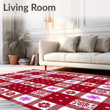 Buffalo Plaid Farmhouse Snowflake Holiday Decorative Accent(Red)