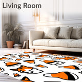 Playful Cat Doodles with Abstract Animal Inspired Design and Corn Accents(Orange)