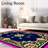 Floral Vine Scrollwork in Ornate with Baroque Flourishes (Blue) - ODIKA