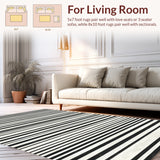 Classic Bistro Inspired Linear Reversible Floor Mat(Black)