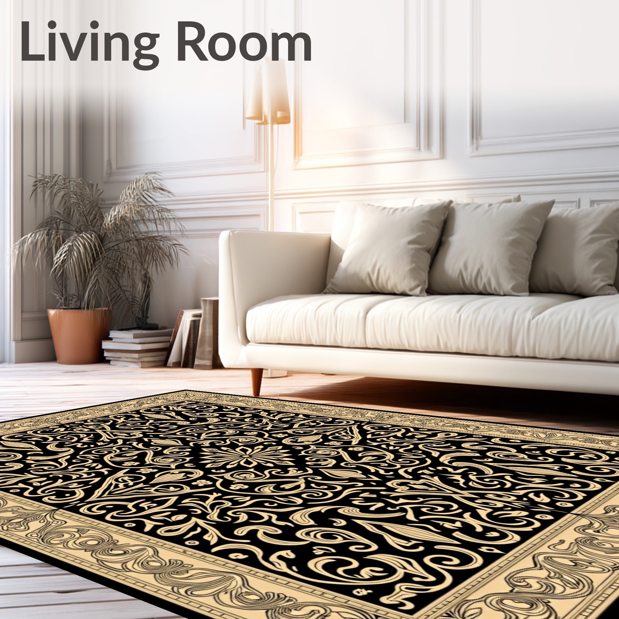 Paisley Motif with Classic Teardrop Swirl Arrangements (Black) - ODIKA