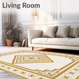 Boho Style Interlocking Motif With Faded Neutral Hues(Beige)