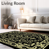 Art Nouveau Inspired with Curving Floral Vines and Abstract Leaf Shapes (Black)