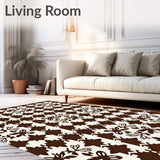 Harvest Tartan Plaid with Interlocking Leaf Accents(Brown)