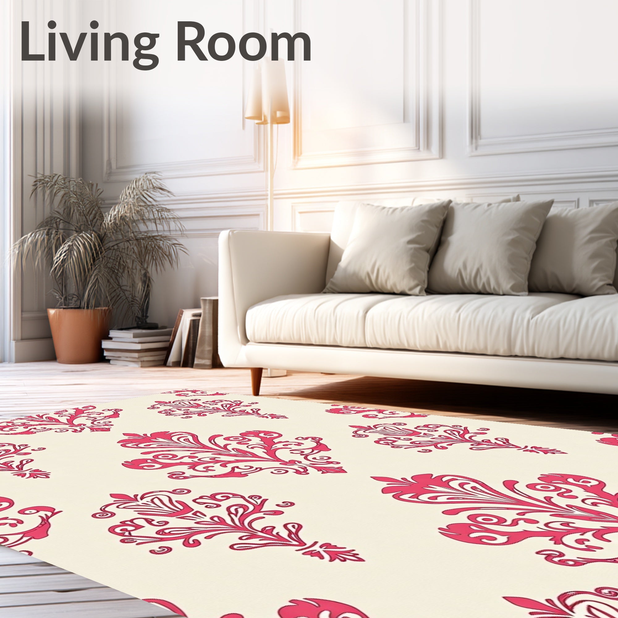 Enchanting Damask Scroll With Symmetrical (Pink) - ODIKA